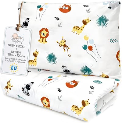 Kinder dekbed en kussen set 100x135 cm - Comfortabele en ademende kinderdeken voor babybed