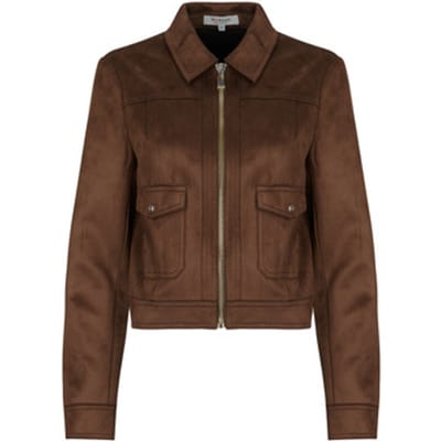 Morgan - Kort suède jasje 252-Gliva Dark Brown - Maat : 38