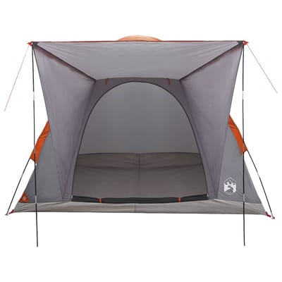 vidaXL - Kamperen - tent - 2-persoons - Grijs - en - Oranje - Polyester - en - Staal