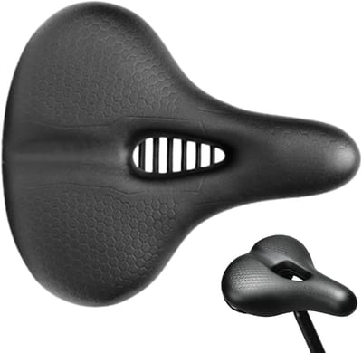 Fietszadel - Comfortzadel - Comfortabel Fietsen - Dubbele Schokabsorptie - 26 cm - Zwart