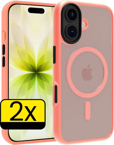 Hoesje - 2 Stuks - Geschikt voor Apple iPhone 17 - Magsafe Compatible - Sterk & Shockproof - Back Cover - Shock Proof Case - Telefoon Hoes - Telefoonhoesjes - Perzik