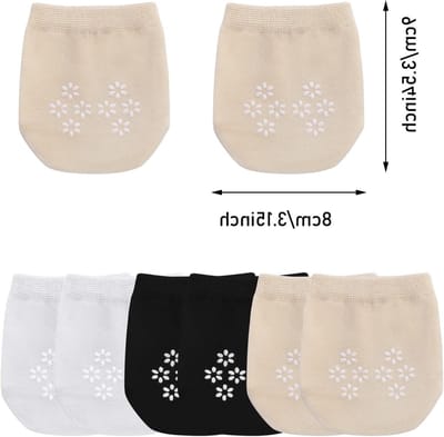 9 Paar Half Seamless Kousen met Lacy Enkelsokken en Onzichtbare Teenkappen voor Flats en Pumps