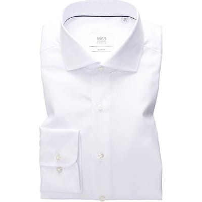 ETERNA 1863 slim fit premium overhemd - 2-ply twill heren overhemd - wit - Strijkvrij - Boordmaat: 43 (EU maat: XL)