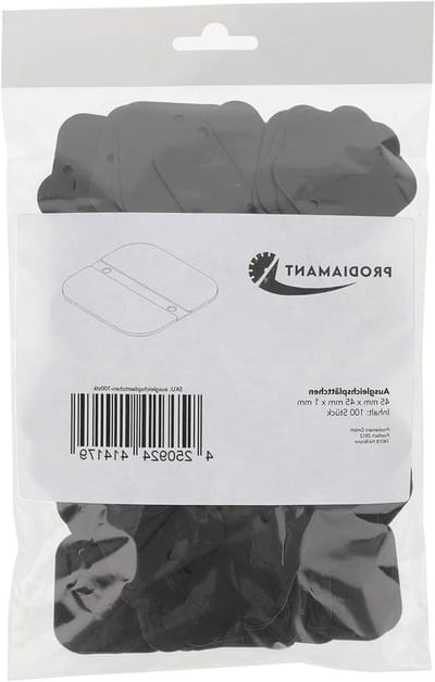 PRODIAMANT Compensatieplaten 1 mm voor plaatlagers en stellagers, 100 stuks, 45 mm x 45 mm, Made in Germany