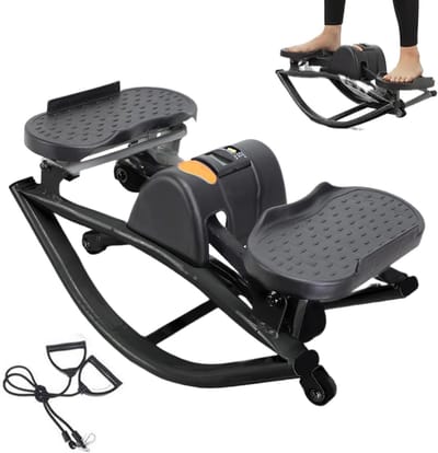 Fitness stepper - Binnen trainer - Thuis sporten - Stil hydraulisch systeem - Compact ontwerp - Zwart