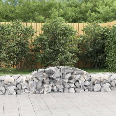 vidaXL - Schanskorf - gewelfd - 300x50x40/60 - cm - gegalvaniseerd - ijzer