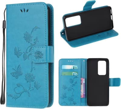 Coverup Bloemen & Vlinders Book Case - Geschikt voor Xiaomi Mi 10T Pro Hoesje - Blauw
