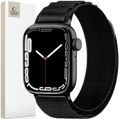 Tech-Protect Nylon Pro Strap for Apple Watch 4 / 5 / 6 / 7 / 8 / 9 / SE / Ultra 1 / 2 (42 / 44 / 45 / 49 mm) - Black