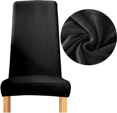 Meble odNowa Serie - Fluwelen Stoelhoes - Zwart - Smalle Rugleuning