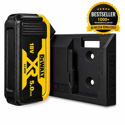 Accuhouder voor 2 Accu's Geschikt voor DeWalt DCB184 18V XR – Dubbele Batterijhouder – Wandhouder – Inclusief Schroeven – Zwart