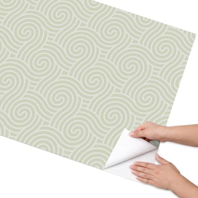 Coloray Meubel Wrap Folie - Groente Meubelfolie - 75x150 cm - Plakfolie Meubels Spiraalpatronen - Decoratiefolie Zelfklevend - Abstract Meubelfolie - Meubelfolie Zelfklevend - Badkamer decoratie - Achtergronden en patronen