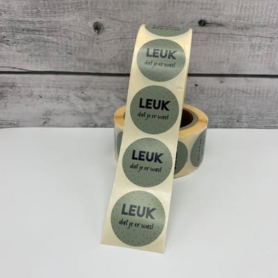 Hippekaartjeswinkel Stickers op rol - Leuk dat je er was - 500 stuks