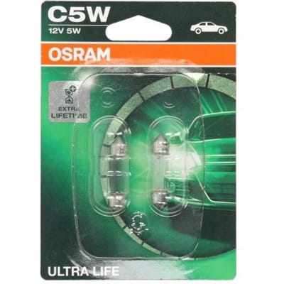 Ams-Osram P27/7w lamp OSRAM C5W Ultra Life 12V/5W, 2 Stuk
