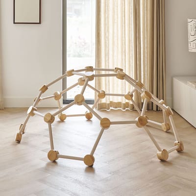 Petite Amélie Klimrek Kinderen - Koepelvormige, stevige Klimboog - Montessori Speelgoed - Verbetert Coördinatie & Balans - 100 % Duurzaam Bamboe - Naturel & Wit