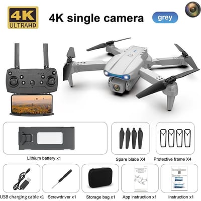 2025 NIEUWE K3 RC Drone 4K HD Luchtfotografie Enkele/Dubbele Camera Wifi FPV Obstakel Vermijding Zwaartekracht Sensing Quadcopter Opvouwbaar Vliegtuig Quadcopter Single camera 1 battery grijs