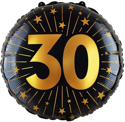 30 jaar Folieballon zwart goud verjaardag Celebrations.