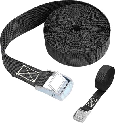 Verstelbare Riemen - Spanbanden Ratel - Vastzetten Lading - Heavy Duty Nylon - 1 Meter - Zwart