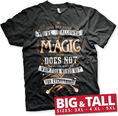 Harry Potter Magic Big & Tall T-shirt Zwart