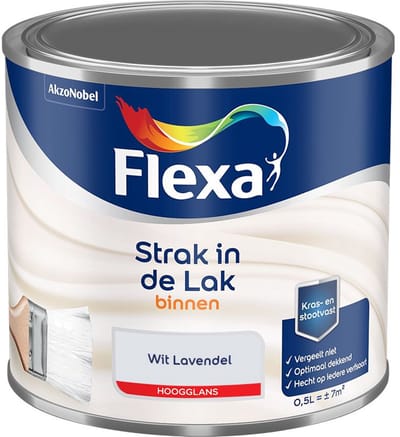 Flexa - Strak In De Lak Binnenlak Hoogglans - Wit Lavendel - Mengverf - 500 Ml