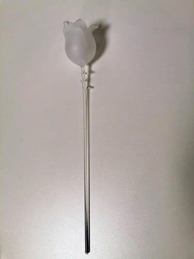 Roos - Bloem - Kristal - 36cm. - Handmade.