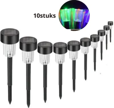 Bovista Tuinverlichting - Tuinlampen - Buitenverlichting - Tuin Verlichting - Led Lamp - Licht - Op Zonneenergie - LED - Veelkleurig - 10 stuks