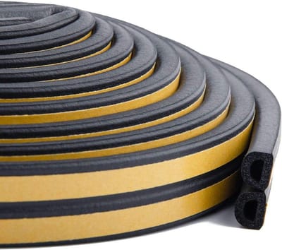 JeiibrZui Tochtstrip - Deurafdichtingsstrip Voor Deurkozijn - Flexibele EPDM-schuim Rubber Met Lijm Aanbrengen Op Schuifdeuren En Ramen - 6 Meters - Algemeen Gebruik Geelzwart