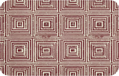 WC mat 80x50 cm - Antislip - Geometrisch - Patroon - Rood - Toiletmat - Vloermat - Douchemat - Toilet tapijt - Toiletmatten