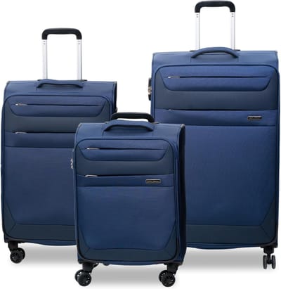 Reis Koffer Set - Bagage Set - Veilig Reizen - Vier Soepele Wielen - 3 Delig - Zwart