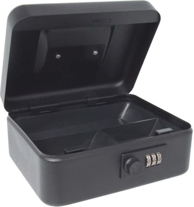 Geldcassette met Cijferslot - 20 cm, Zwart - Veilige Opbergplek voor Geld