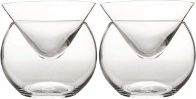 Set van 2 Caviar Server - Glas Cocktail & Wijn Koeler voor Feestjes
