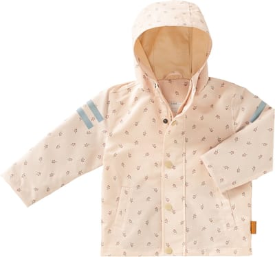 Fresk Regenjas voor Kinderen 1 yr - Ritssluiting - Reflectoren - Kinderjas met Capuchon - Waterdichte Jas - Ademend - Bionic Finish - Meisjes - Ecru - Berries