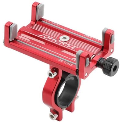 Support de téléphone de vélo en alliage d'aluminium support de téléphone de vélo télescopique en spirale quatre griffes serrure support de téléphone portable de vélo pour téléphone de 58-88mm A rouge