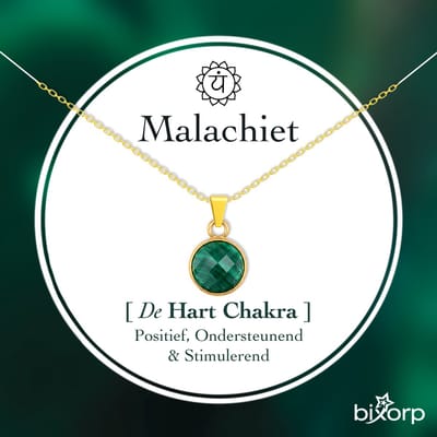 Bixorp Malachiet Rondje Ketting - S925 Zilveren Ketting - Facetgeslepen Ronde Edelsteen Hanger - Minimalistische Bedel - 45cm + 5cm verstelbaar
