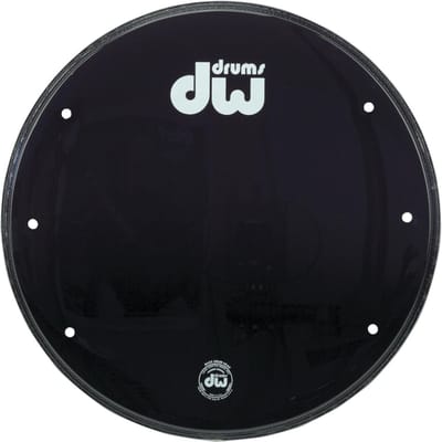DW basDrum Frontvel 22", zwart, Logo - Bass drumvel