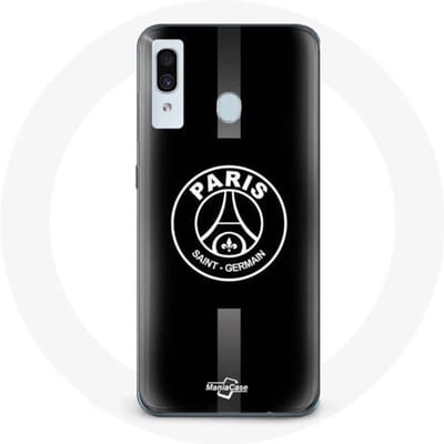 Coque - Maniacase - Samsung Galaxy A30 - PSG logo Jordan - Souple - Protection et décoration noir