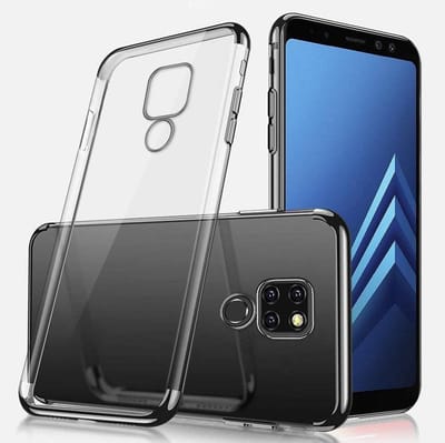 DrPhone Mate 20 Luxe Plating TPU Case   Siliconen Slim Fit Ultradun Flexibele Electro Shine Case   Zwart/Transparant
