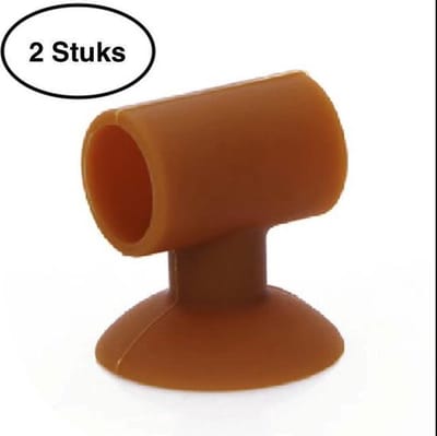 Deurstopper – Deur beschermer – Deurklink beschermer – Deur stopper – Buffer – muur beschermer –  2 stuks –  Bruin