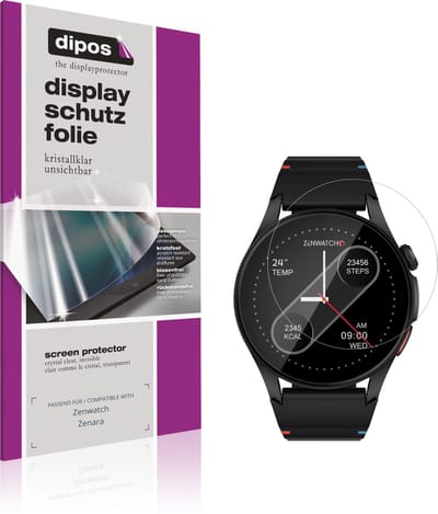 dipos – 6x Beschermfolie geschikt voor Zenwatch Zenara | Krasbestendige & heldere Screenprotector Ultra-Thin