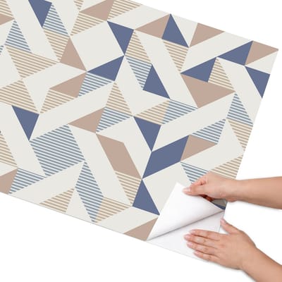 Coloray Meubel Wrap Folie - Beige Meubelfolie - 75x150 cm - Decoratiefolie Zelfklevend Geometrische patronen - Meubelfolie Zelfklevend - Geometrische Meubelfolie - Wrapfolie Keuken - Wanddecoratie - Achtergronden en patronen