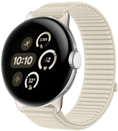 Nylon bandje - geschikt voor Google Pixel Watch 4 (41mm) / Pixel Watch 3 (41mm) / Pixel Watch 2 / Pixel Watch - klittenband sluiting - starlight