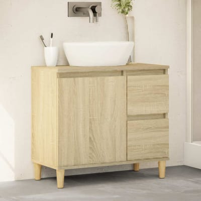 vidaXL - Badkamerkast - 65x33x60 - cm - bewerkt - hout - sonoma - eikenkleurig