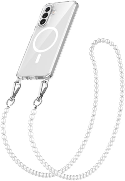 Solidenz Collection - Hoesje geschikt voor Samsung A36 / Samsung A56 Hoesje met Afneembare Koord - Backcover met Ketting A56 / A36 - MagSafe Compatibel - Transparant