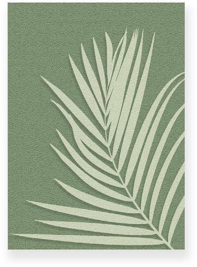 Poster 20x30 cm - Palmblad - Canvas Look - Groen - Lichtgroen - Minimalistisch - Botanisch - Muurdecoratie - Wanddecoratie