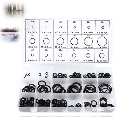 LIVIA HOME- O-ringen Set 225 Stuks - Rubber Afdichting - Afdichtingsassortiment - Hogedrukreiniger - Wasmachine - Doosgrootte 20,5x10,1x3cm - Afdichtingen