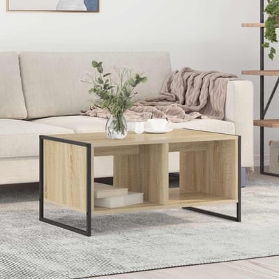 vidaXL - Salontafel - Sonoma - 80 - x - 50 - x - 40 - cm - Bewerkt - hout