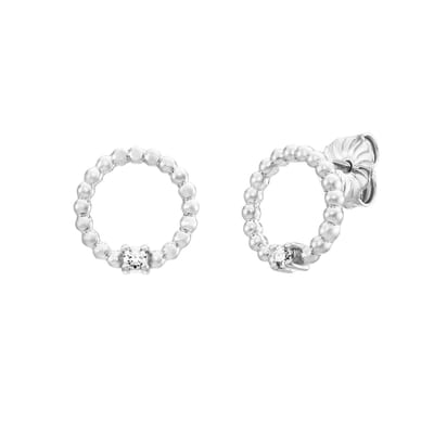 Julie Julsen Ohrstecker 925 Silber rhodiniert Zirkonia weiß
