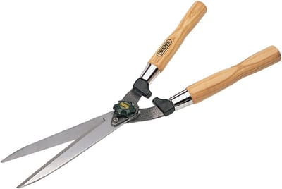 Tuinschaar Recht - Heggenschaar Snoeischaar - Tuinonderhoud Heggenscharen - Essenhouten Handvatten - 230mm Bladen - Meerkleurig