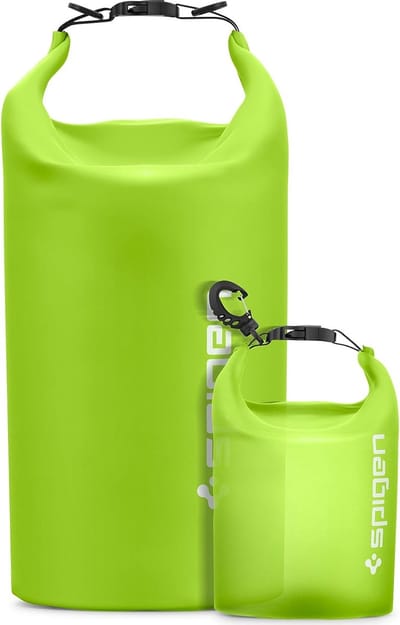 Spigen Aqua Shield Waterdichte Tas Set [20L+2L] Dry Bag Waterdichte Rugzak Pouch voor Strand Zwemmen Camping Varen Kajakken -Cactus Green