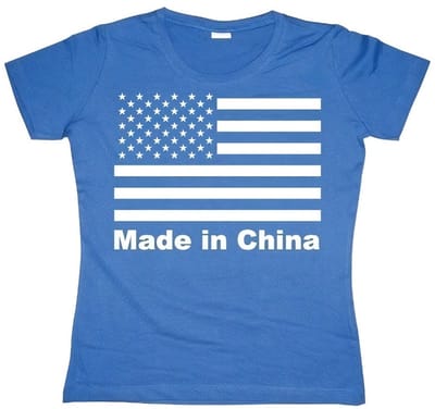 Hybris Made in China Girly T-shirt voor dames, blauw