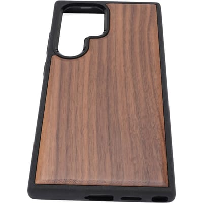 Slanke Houten Hoes voor Galaxy S24 Ultra Schokbestendig Krasbestendig TPU Gepolijst Massief Houten Telefoon brown